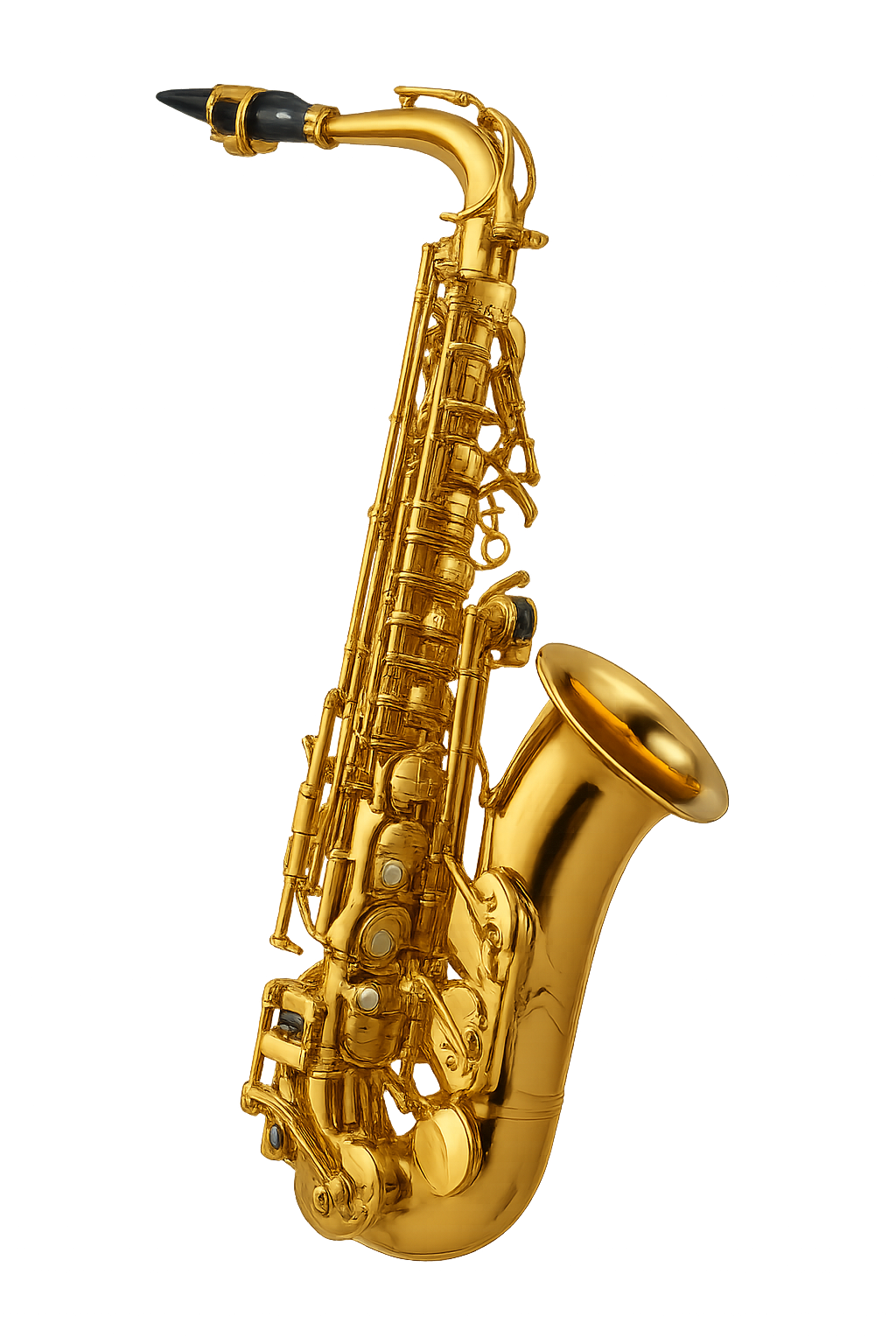 Alto saxophone on transparent background
