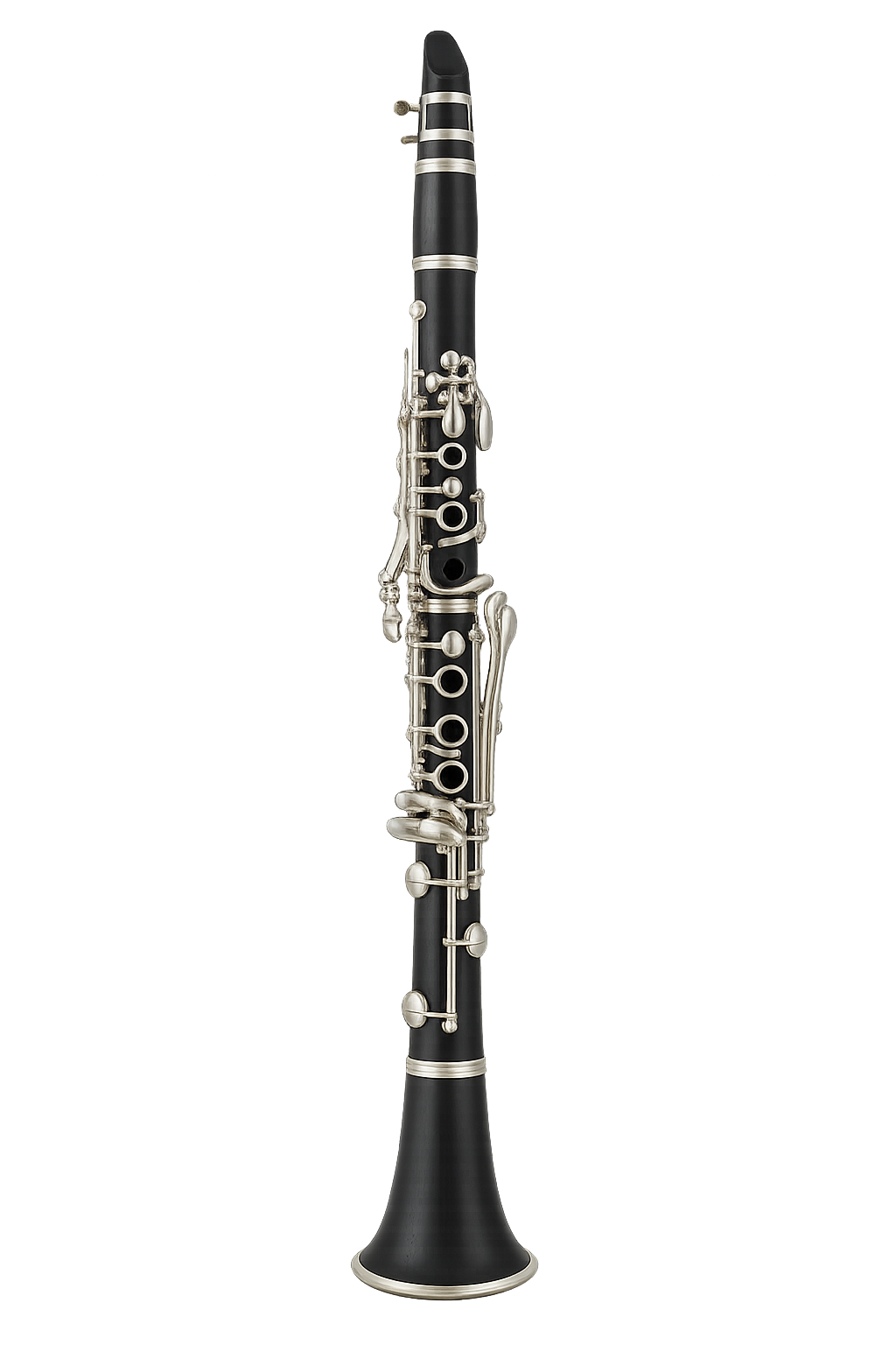 B♭ clarinet on transparent background