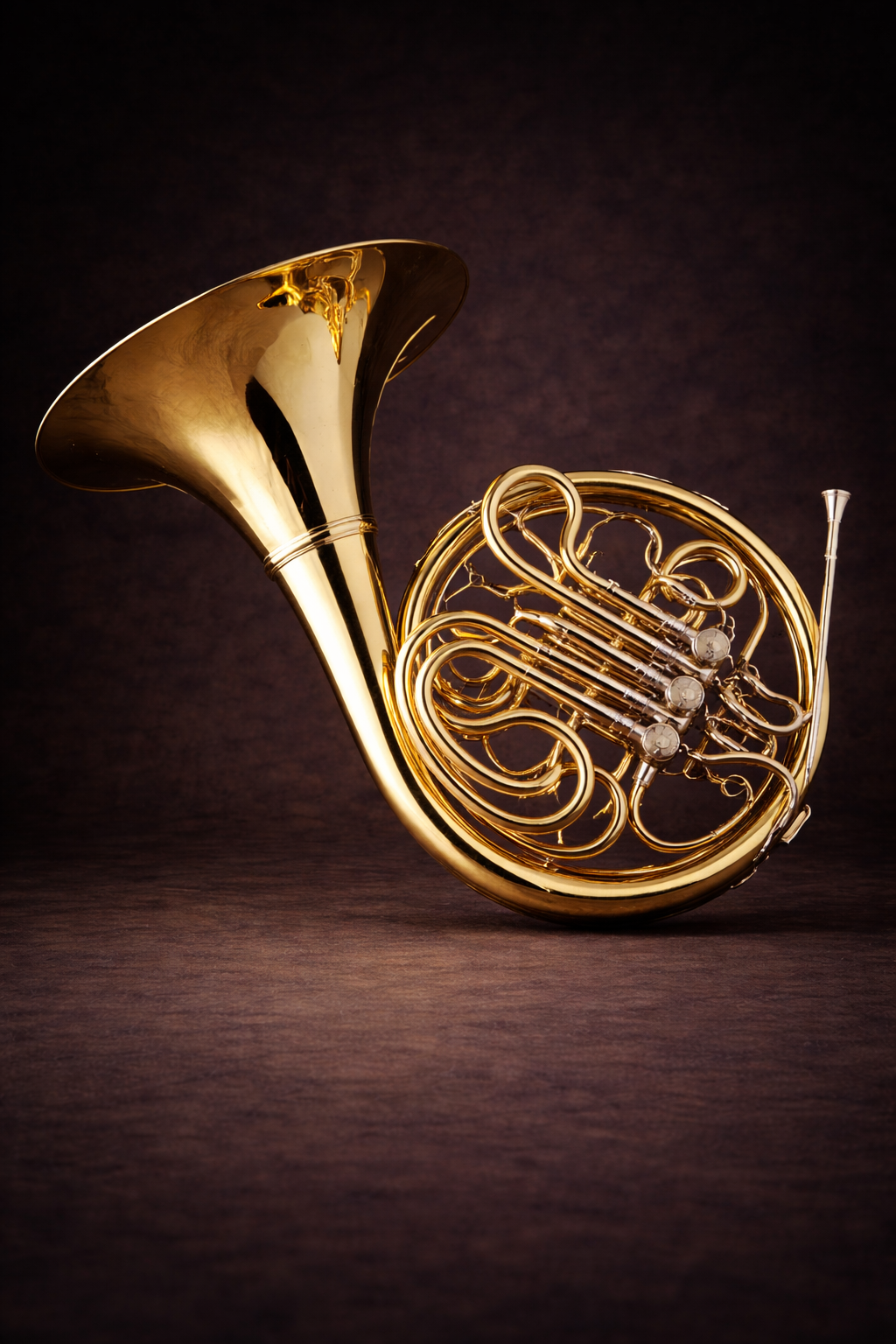 French horn on transparent background